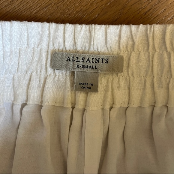 All Saints Women's White Tyler Linen Pants Size XS - Picture 6 of 7